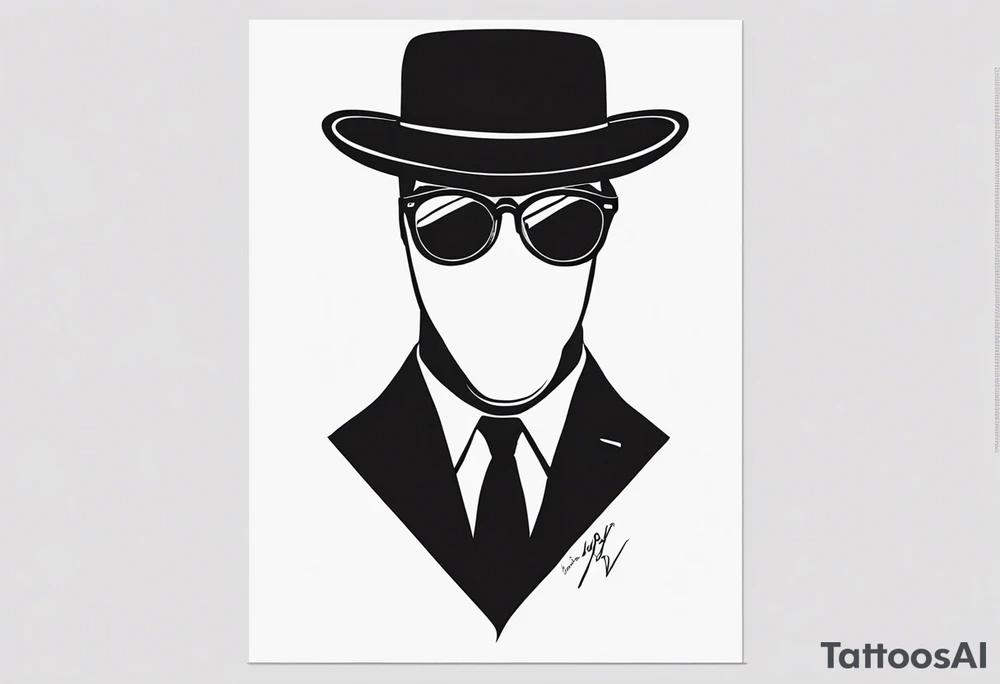 The drawing “the invisible man” by rene magritte tattoo idea