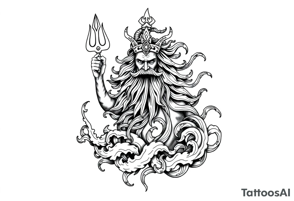 god of sea tattoo idea