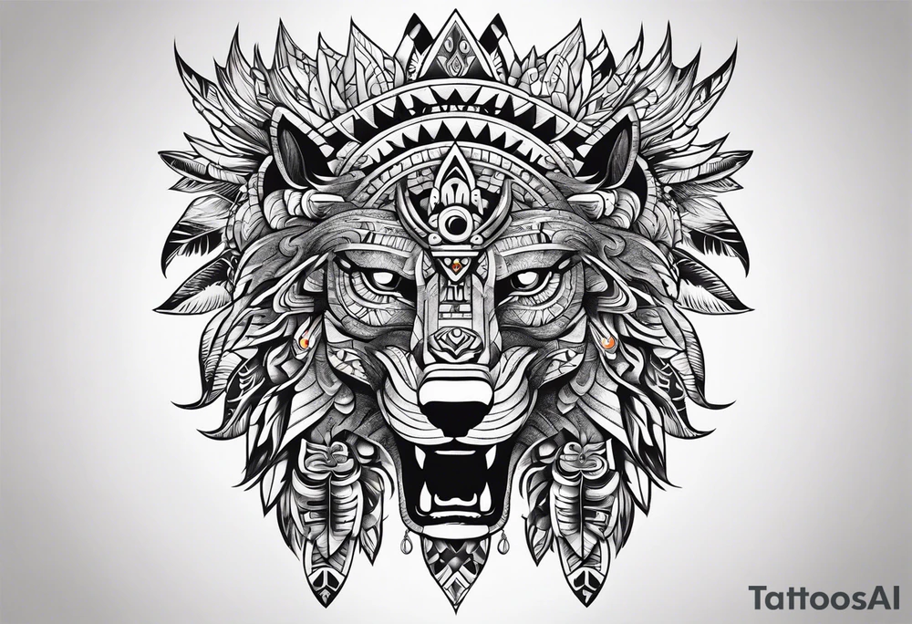 Aztec animal tattoo idea