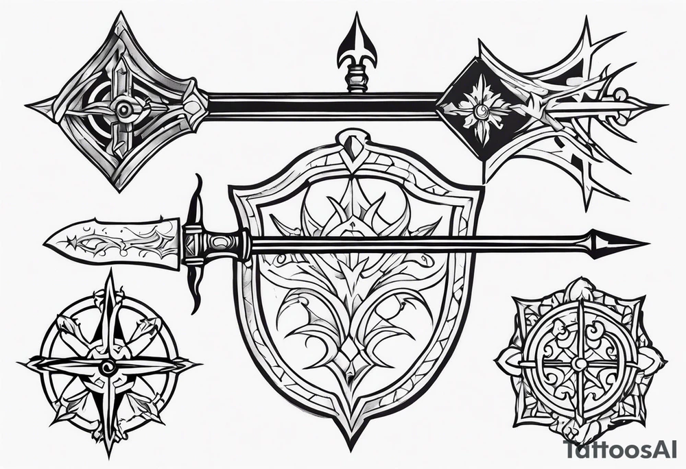 a medieval weapon tattoo idea