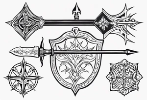 a medieval weapon tattoo idea