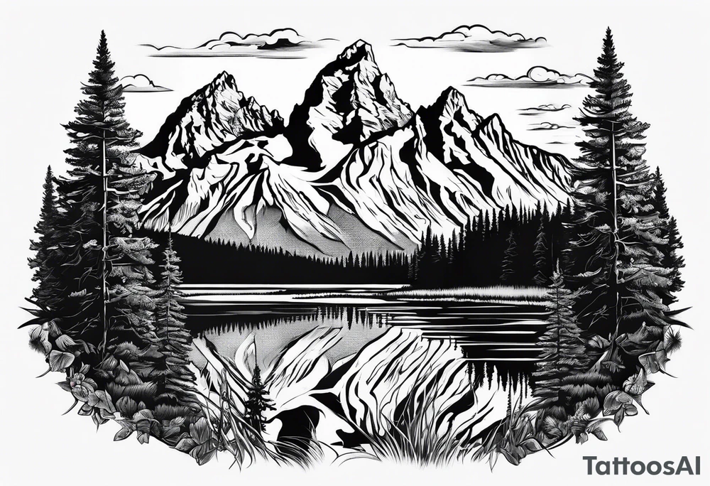 grand Teton mountain tattoo idea
