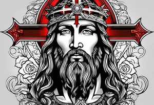 jesus olhando pra cima na cruz tattoo idea