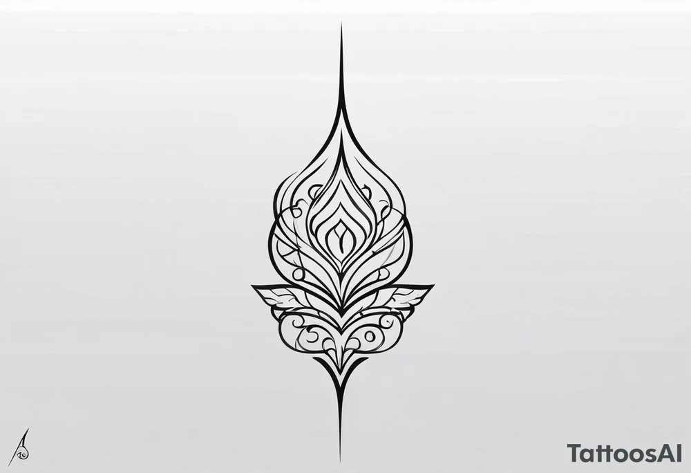 Thin vertical caligraphy of میلاد کیمیا tattoo idea