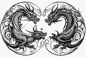 two dragons swirling to make a yin yang tattoo idea