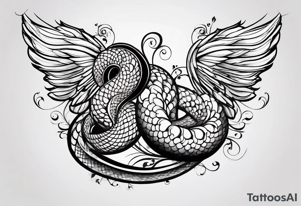 Schlange mit Kirschblüten tattoo idea