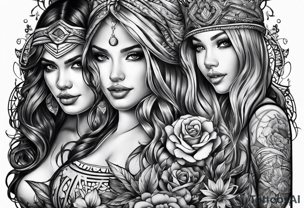 Father of 3 girls tattoo idea