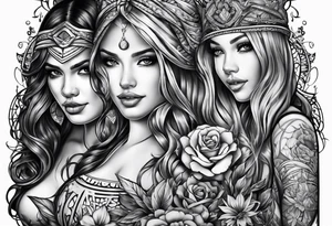 Father of 3 girls tattoo idea