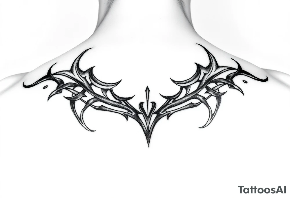 tribal open letter tattoo idea