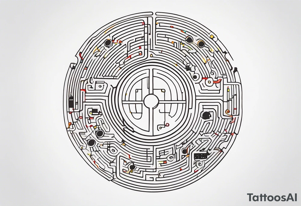 A piece of a Puzzle with circuits tattoo idea