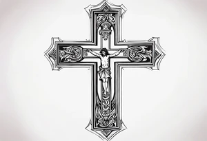 cross, god, walking, angles tattoo idea