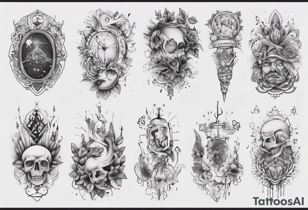 a tattoo that represents a new person entering my life (stepfather replace my very bad biological father) that fulfills the emptiness that i had in my life. Please make it a elegant linear tattoo style. and be creative with the design tattoo idea