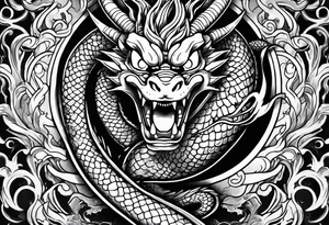 Shenron from Dragon Ball Z traditional tattoo tattoo idea