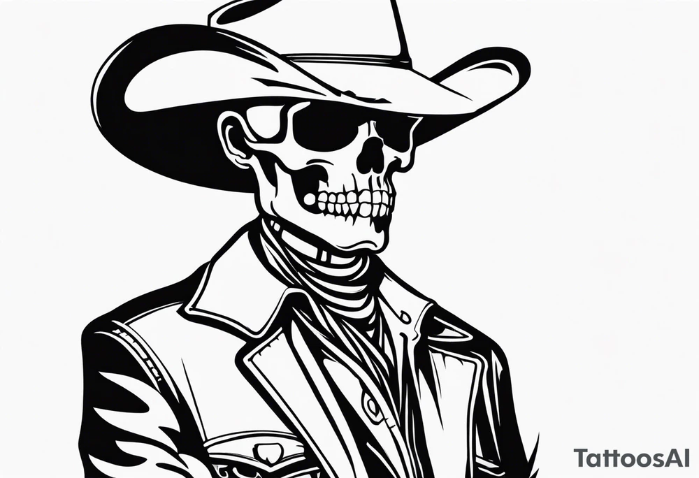 skeleton cowboy queer tattoo idea