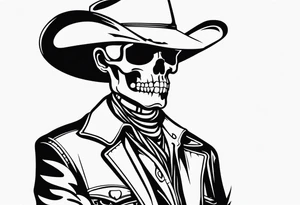 skeleton cowboy queer tattoo idea