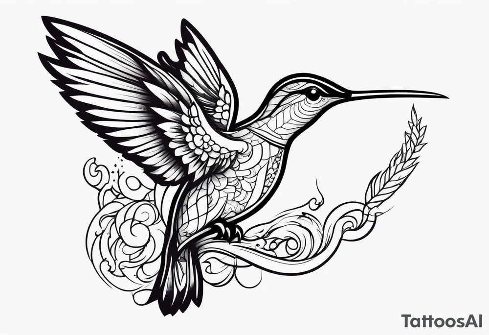 Hummingbird with dragon tattoo idea