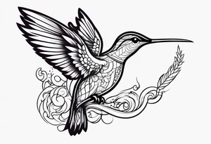 Hummingbird with dragon tattoo idea