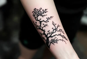 detailed dragoran (pokémon) japanese style sakura trees abstract lines dark/rough aesthetic tattoo idea