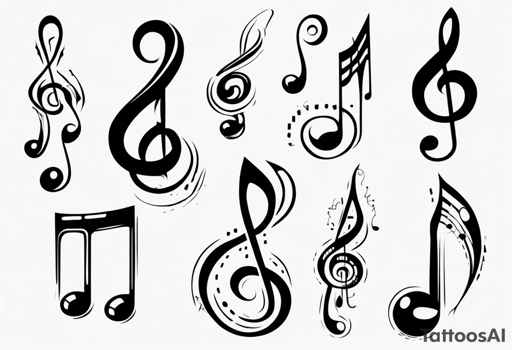 music note negative tattoo idea