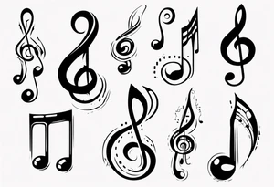 music note negative tattoo idea