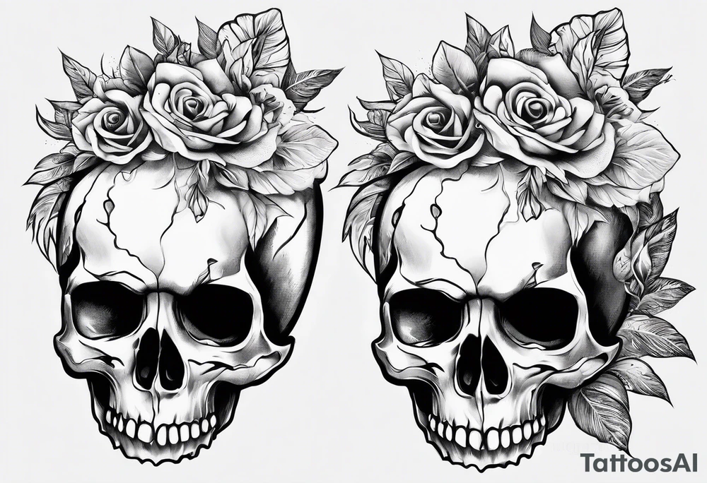 Memento mori writen skull sleeve tattoo design tattoo idea