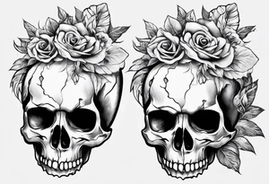 Memento mori writen skull sleeve tattoo design tattoo idea