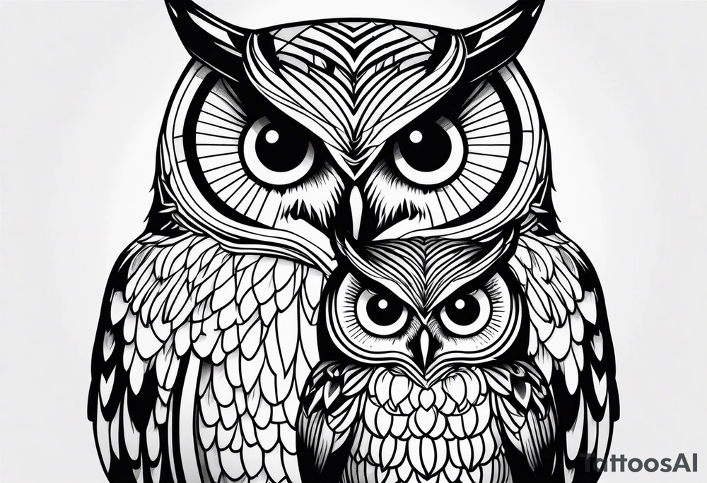 Mom and baby owl tattoo idea