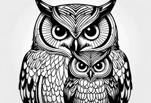 Mom and baby owl tattoo idea
