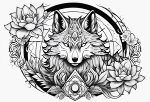 a kitsune with 6 eyes tattoo idea