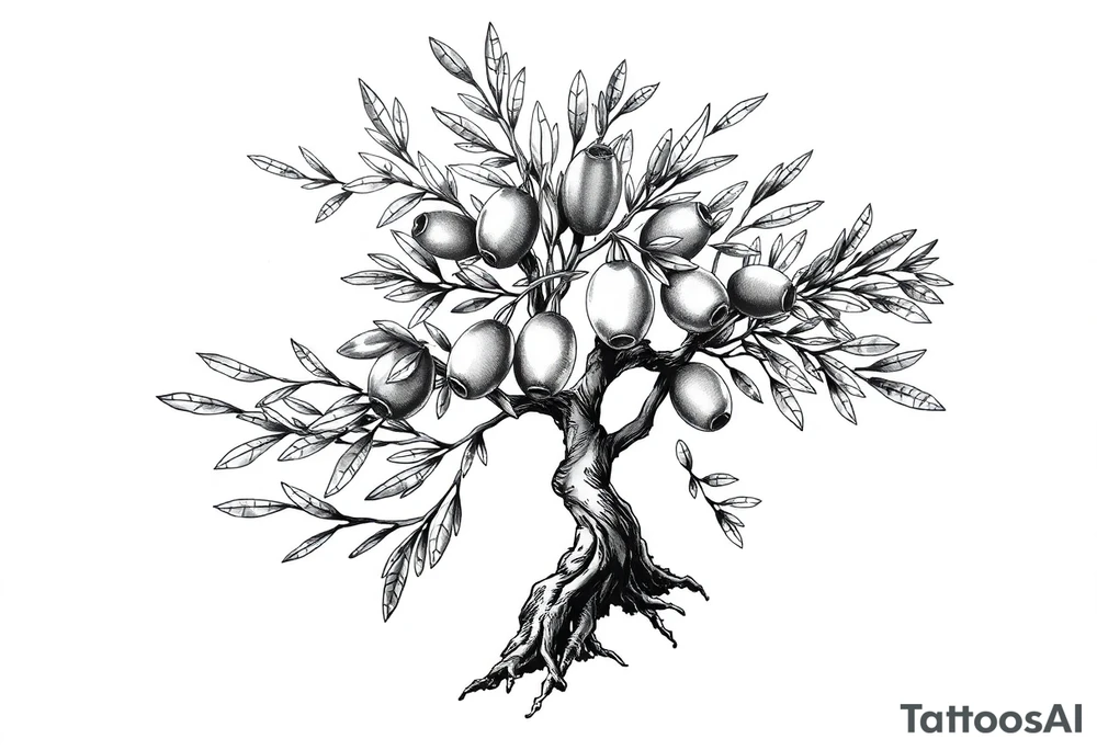 Olive tree tattoo idea