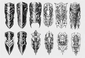 Leg armor mechanical tattoo idea