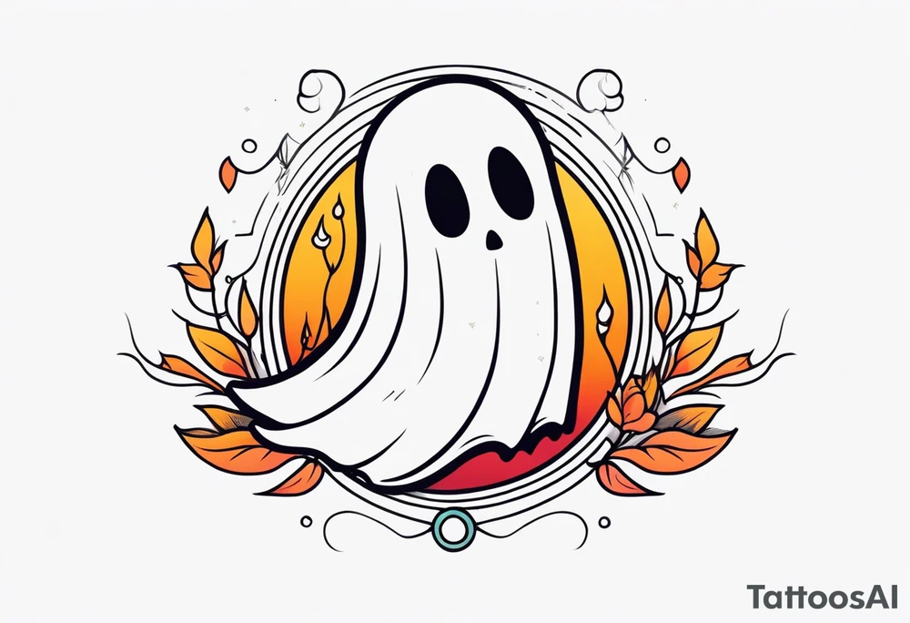 lovely ghost tattoo idea