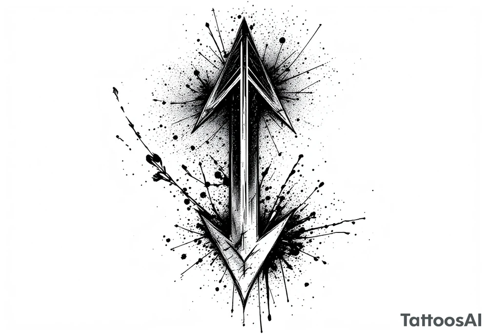 one  arrow  that look down tattoo idea