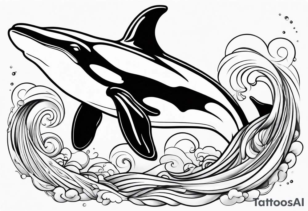 Orca outline only no shading tattoo idea