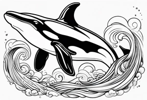 Orca outline only no shading tattoo idea
