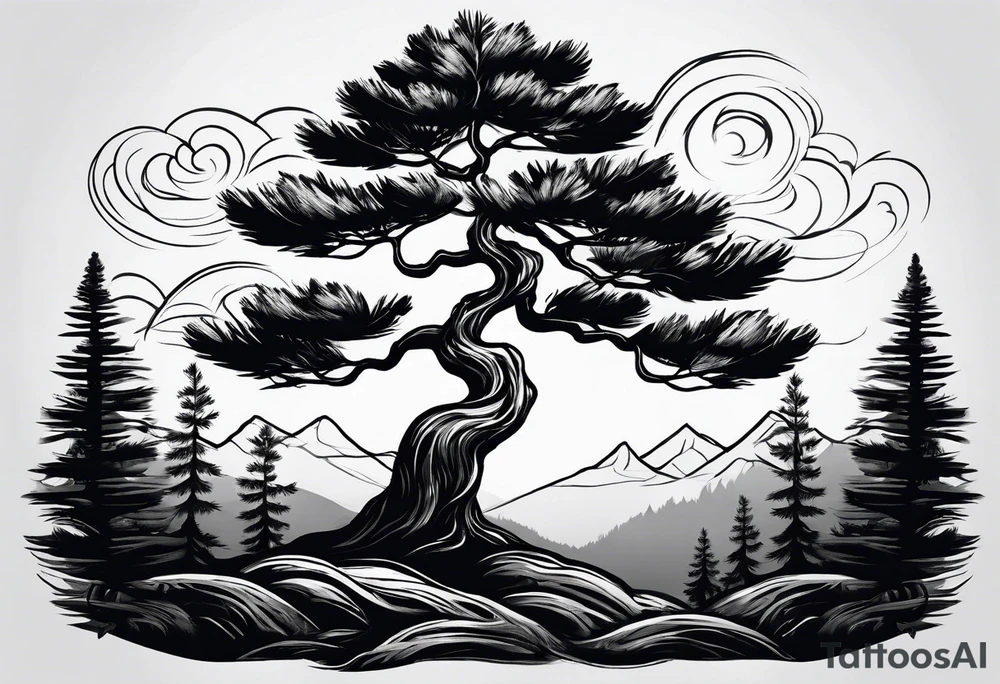 Trees pine tattoo idea