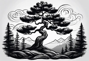 Trees pine tattoo idea