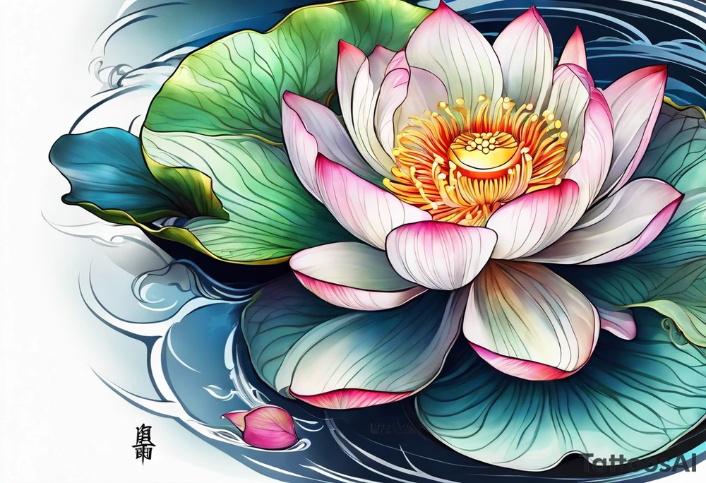 Floating lotus tattoo idea