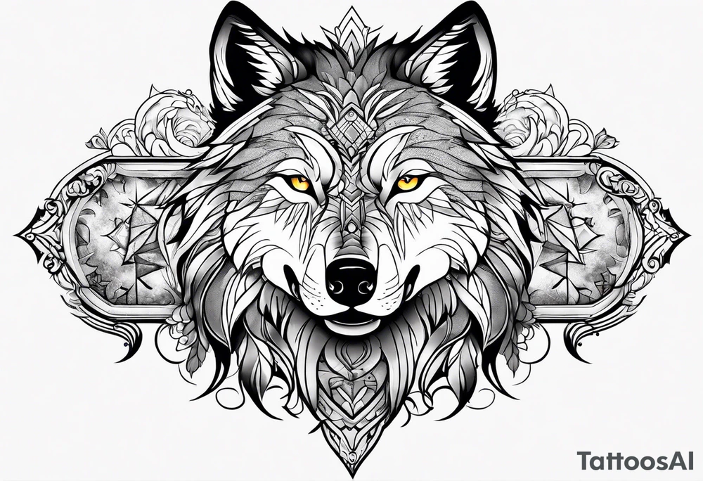 Magic wolf tattoo. tattoo idea