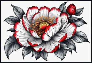 red peony tattoo idea