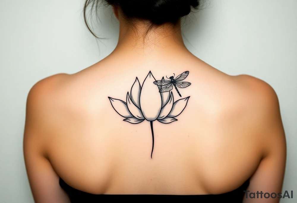 Lotus with dragonfly tattoo idea