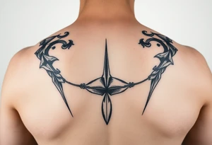 Symmetrical tattoo running down both sides following the v cut, accentuating and emphasizing the penis tattoo idea