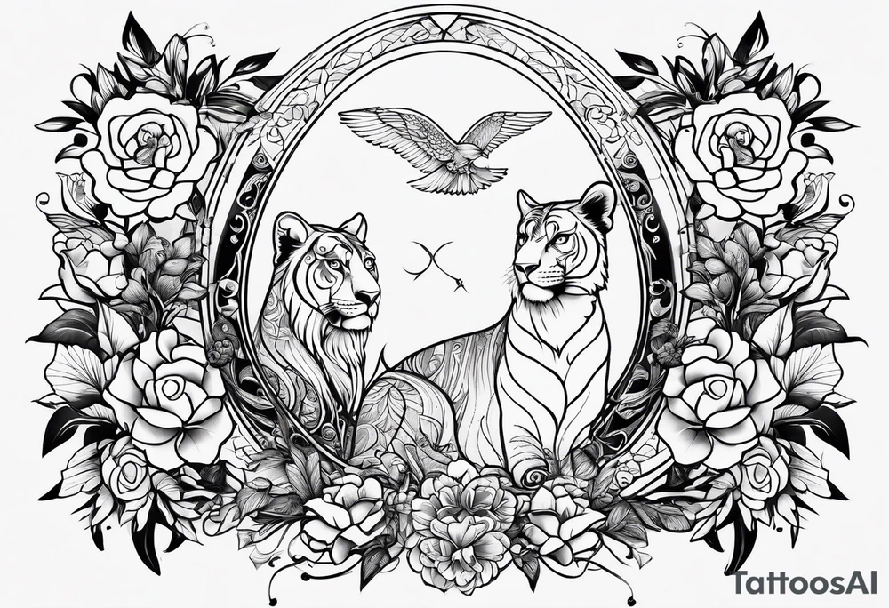 A tattoo representing the meaning of my childrens names , Heidi, Leo and Florence tattoo idea