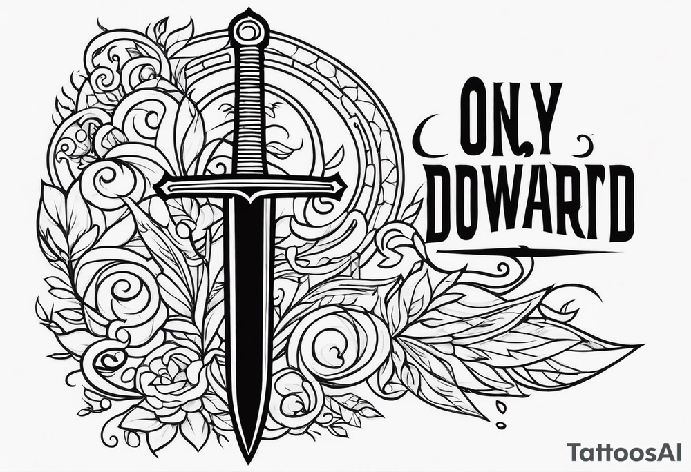 Only one Thin sword downward tattoo idea