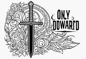 Only one Thin sword downward tattoo idea