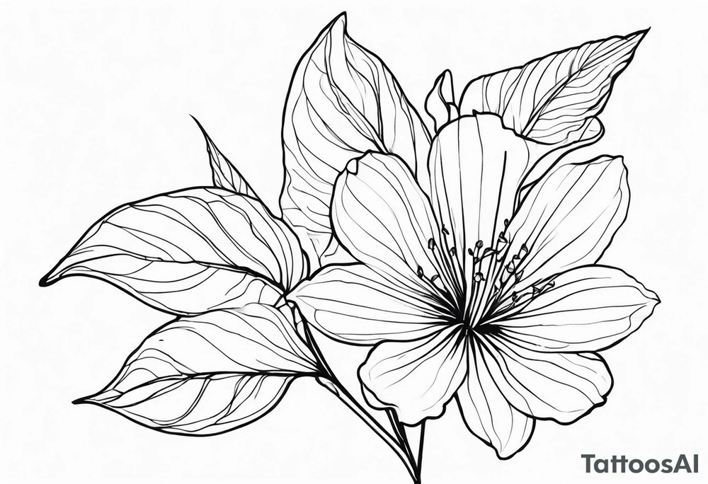 Platycodon grandiflorus with leaf and stalk tattoo idea Platycodon grandiflorus with leaf and stalk tattoo idea