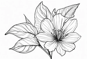 Platycodon grandiflorus with leaf and stalk tattoo idea