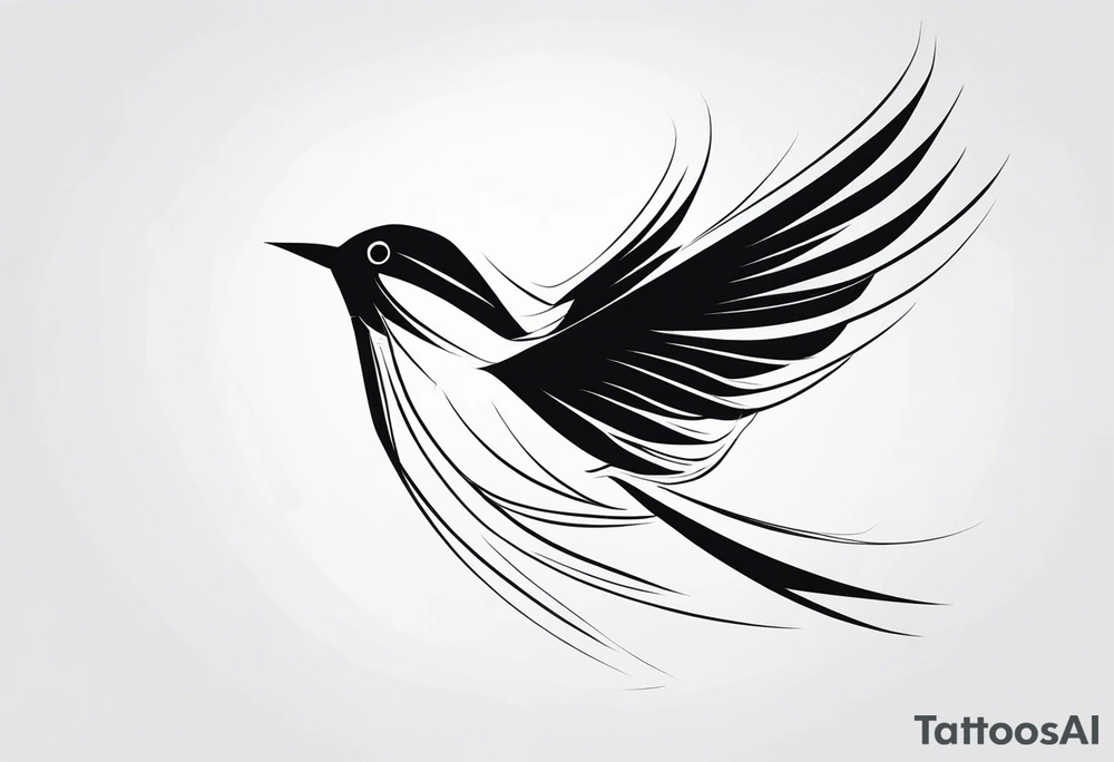 Abstract Bird in Flight tattoo idea