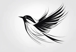 Abstract Bird in Flight tattoo idea
