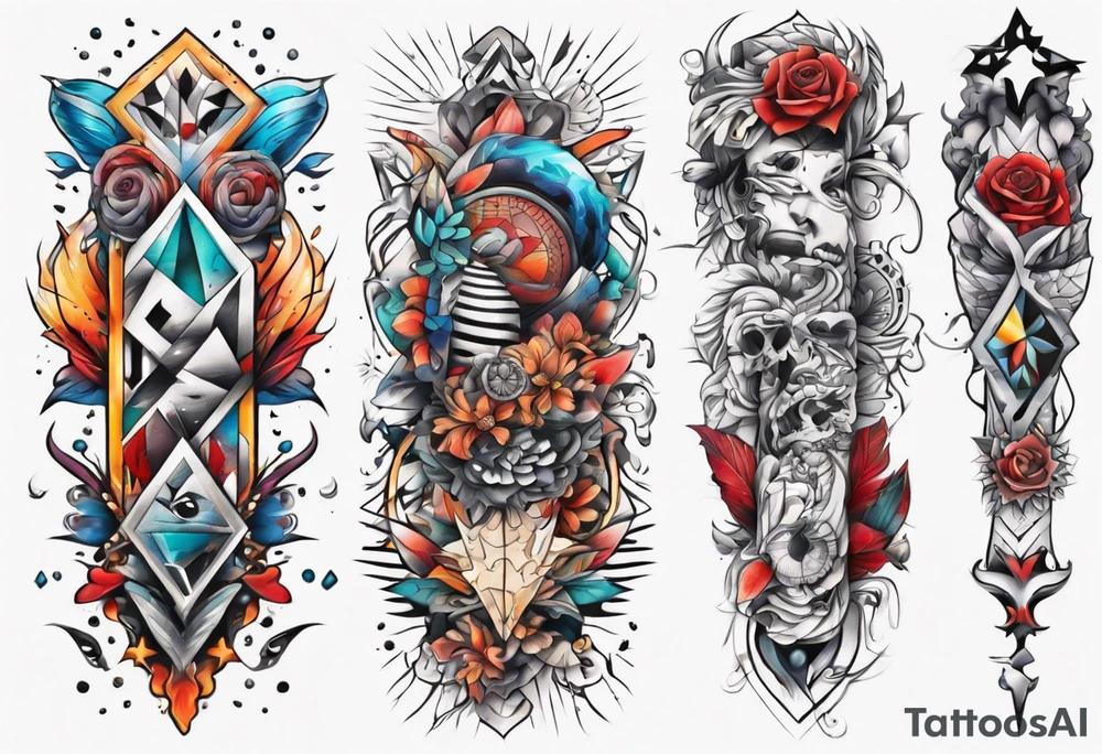 patchwork tattoo for full arms tattoo idea